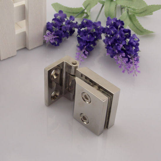 Jialeshi thickened stainless steel glass hinge glass cabinet door hinge 90 degree single-sided glass hinge bright light