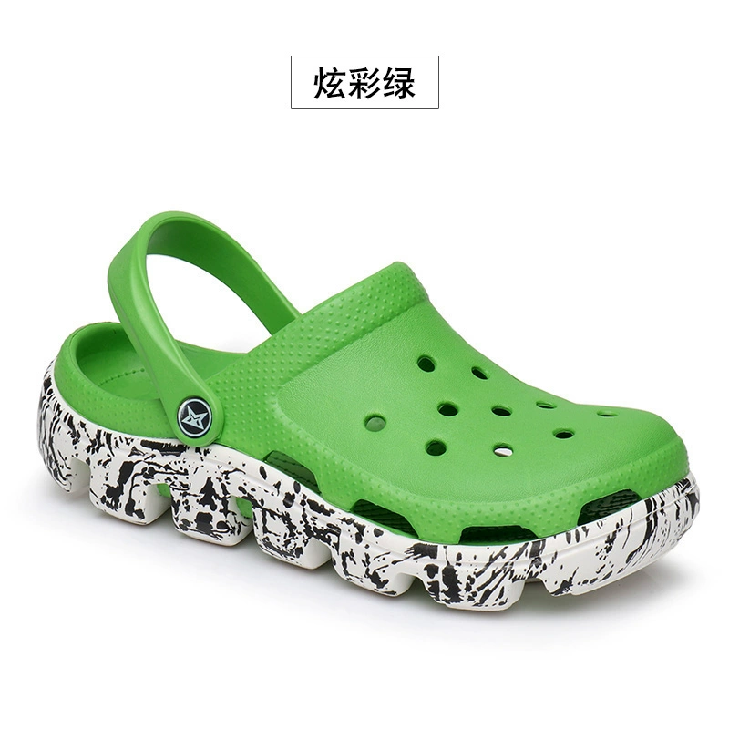 Dieter vài trượt dép đi biển Crocs lớn bãi nữ mùa hè sinh viên nặng có đáy giày lỗ cha-con dép Baotou và dép đi trong nhà 