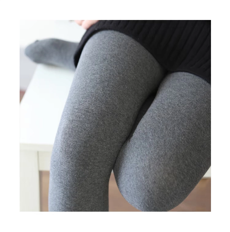 Tuy nhiên, vòng eo cao cộng với nhung cotton co giãn sọc kẻ sọc quần legging vớ mùa đông vớ dài