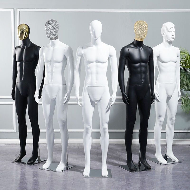 Male model human body full-body props Men's clothing store dummy model window hollow gold and silver clothing store clothes display rack