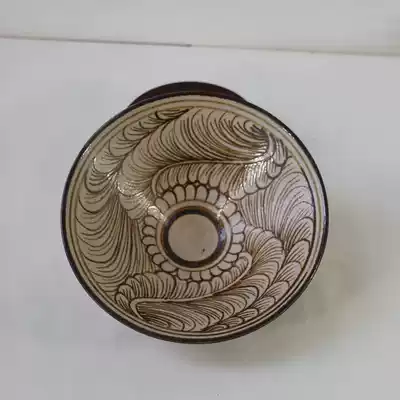 Jingdezhen antique porcelain Song Jizhou kiln yellow glaze flower pattern bucket Rusha bowl antique story collection high imitation old