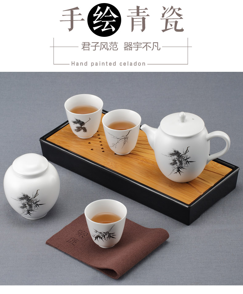 The Mini kung fu tea sets accessories work is suing ceramic teapot teacup household of a complete set of creative tea tea table