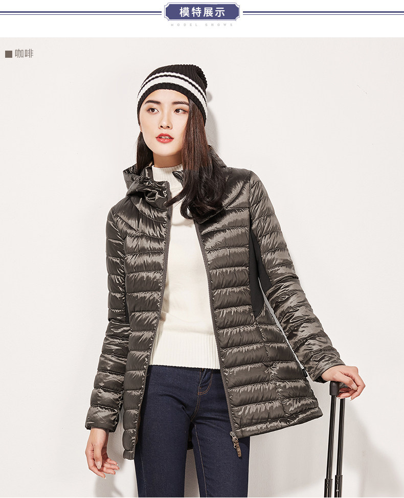 龙狮戴尔 LONSDALE  90%白鸭绒女士连帽羽绒服 图7