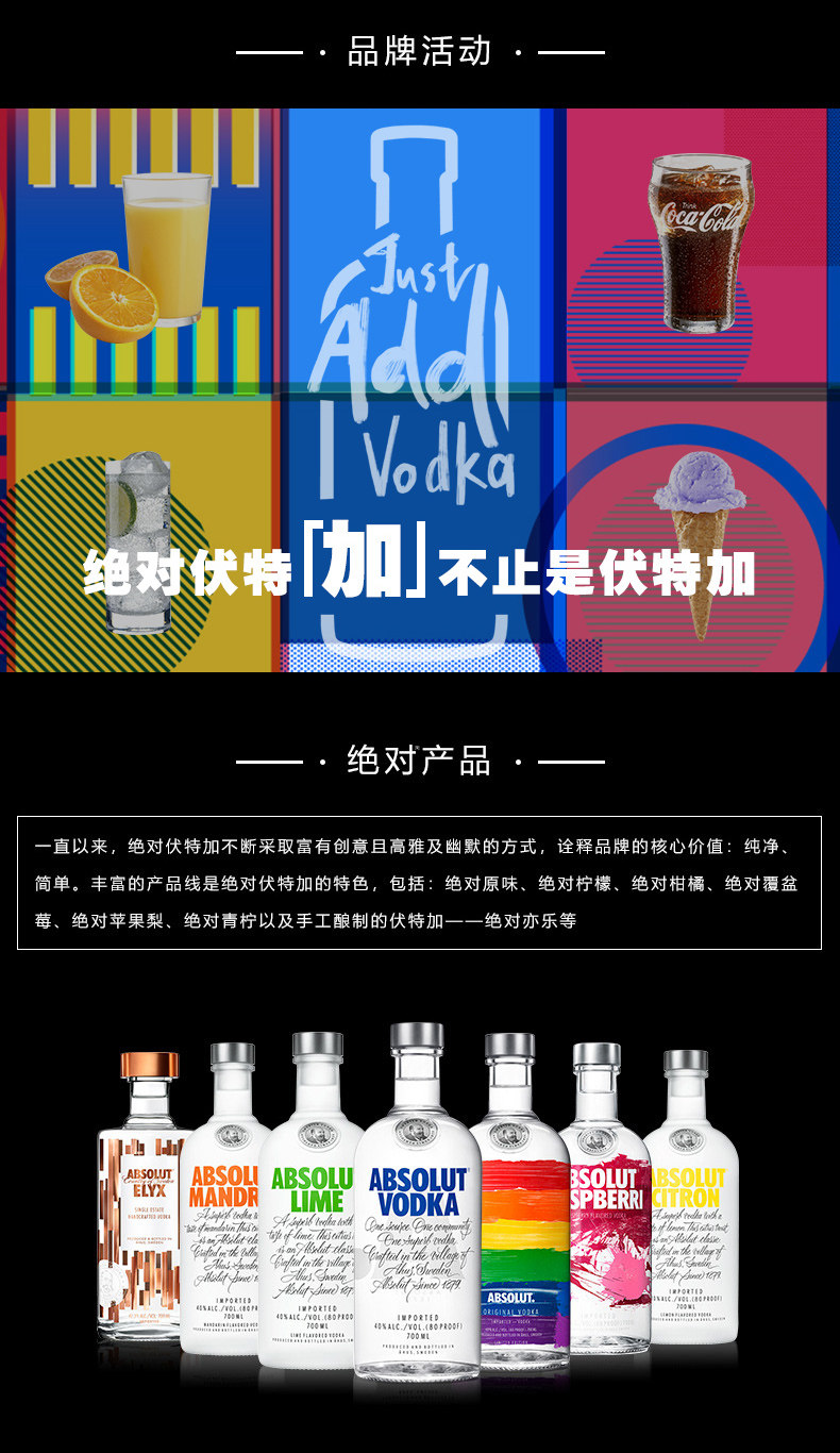 瑞典进口 ABSOLUT 经典原味 绝对伏特加 500ml 图4