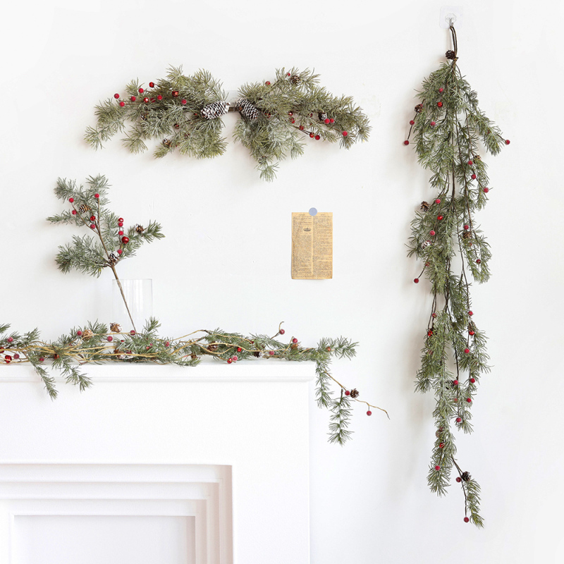 Christmas Rattan Pe Branches Christmas Wreath Candle Holder Photo Frame Decoration Door Hanging Ornaments Handmade DIY Window Decorations