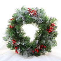 Soft blue 55CM Christmas wreath decorations pine needle wreath Christmas rattan package door and window ornaments