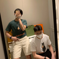 Brother Summer Men Fashion Circle T-shirts Short sleeves Korean Pop Retro Black Cat Print Half-Sleeve Shirt