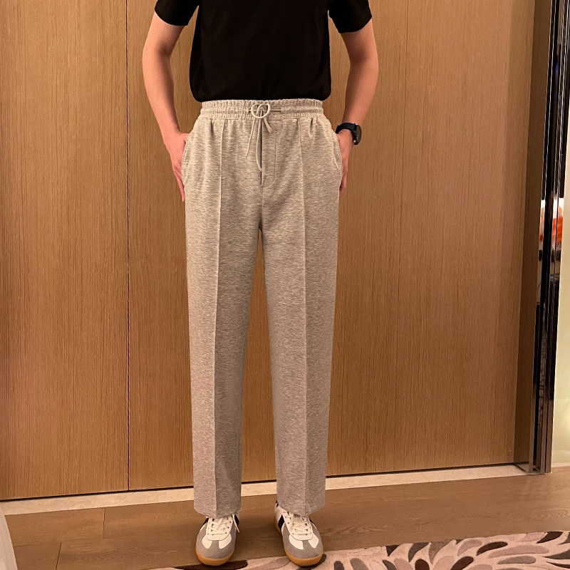 Korean spring men's small straight tube tight waist pants new products with comfortable elasticity fashion shortcut pants