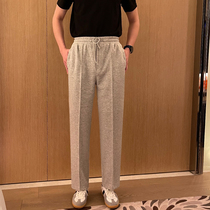 Korean spring mens small straight tube tight waist pants new products with comfortable elasticity fashion shortcut pants
