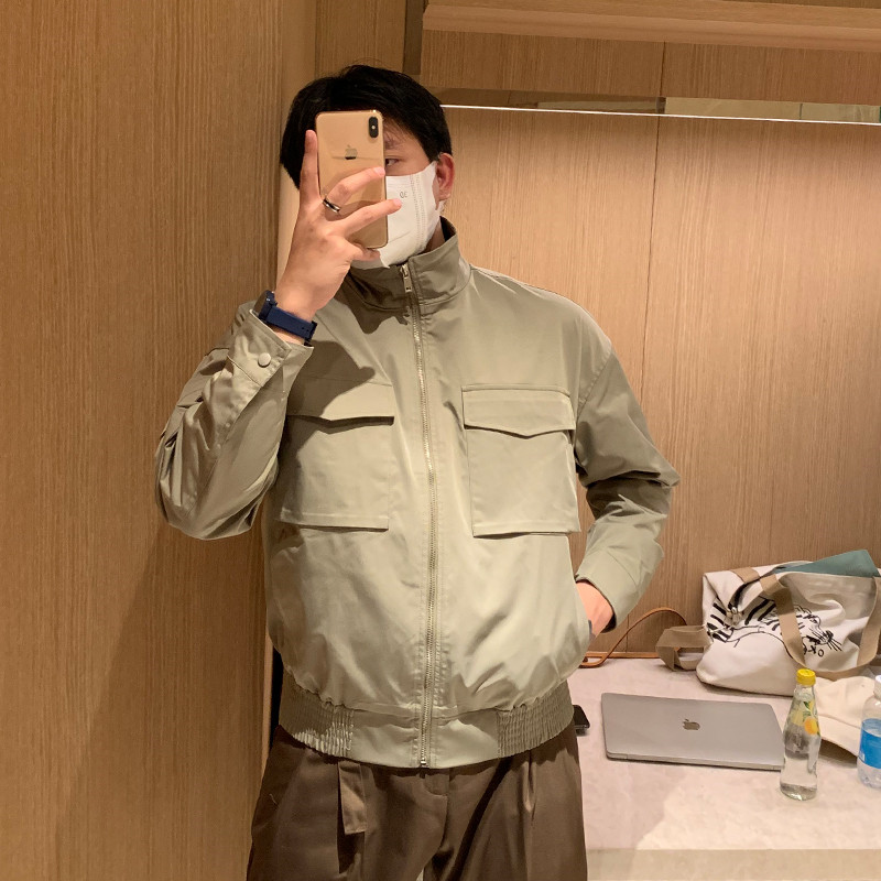 BROTHER NEW SPRING AUTUMN MEN'S RETRO STANDOUT COLLAR JACKET 2022 WALK SHOW SOUTH KOREA FASHION TREND JACKET