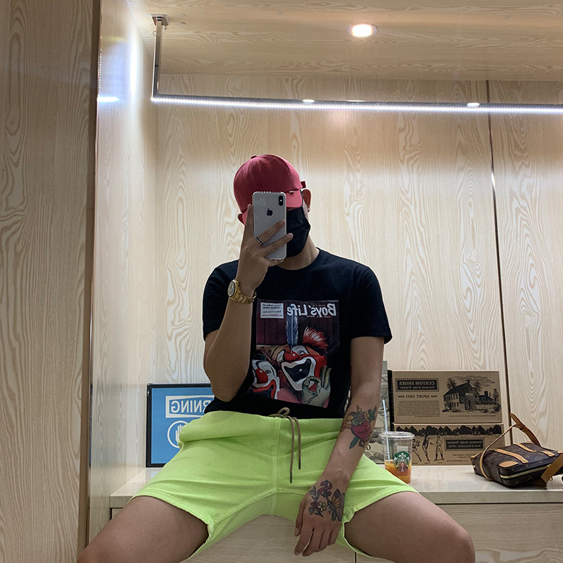 BROTHER Summer Men's Round Neck Comfortable Half Sleeve T-Shirt Top @ Retro Clown Print Trend Short Sleeve TEE