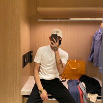 BROTHER summer Men classic solid color bottomed short sleeve shirt Korean round neck soft Versatile TEE tide