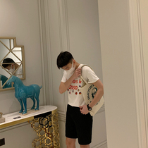 BROTHER summer mens fashion short sleeve Korean fashion 2050 On mars in printing Net red T-shirt tide