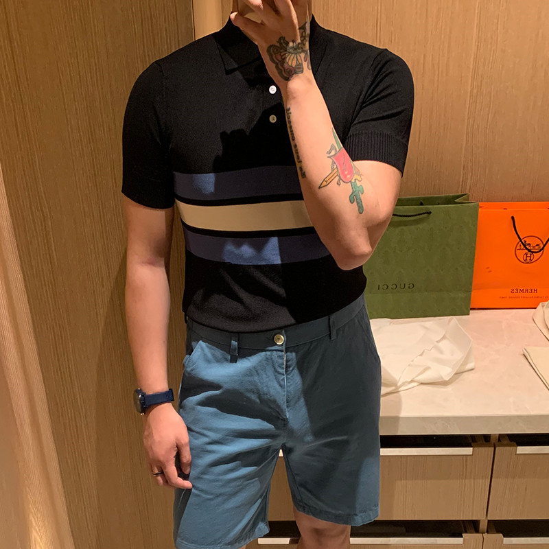 polo shirt male summer collage popular light and comfortable half sleeve blouse blouses Paul jersey turtlenecks ice-shirt male short sleeve