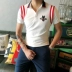 Châu Âu và Hoa Kỳ thương hiệu lớn mùa hè thủy triều thương hiệu mới tay ngắn thêu thêu ruy băng màu phù hợp với áo polo mỏng