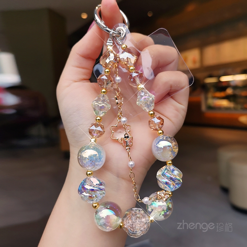 Mobile Phone Lanyard Dreamy Starry Sky Crystal Bead Bracelet for Women ins Exquisite Handmade Fashion Small Chanel-Style Wrist Strap Hanging Chain Short Clip-On Phone Case Universal Lanyard Gift Box New Model Mobile Phone Lanyard Dreamy Starry Sky Crystal Bead Bracelet for Women ins Exquisite Handmade Fashion Small Chanel-Style Wrist Strap Hanging Chain Short Clip-On Phone Case Universal Lanyard Gift Box New Model