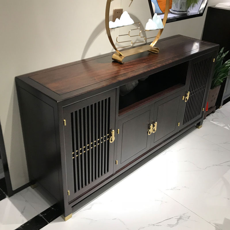 New Chinese style dining cabinet best-selling ebony solid wood porch cabinet home kitchen ebony wood storage cabinet wall cabinet
