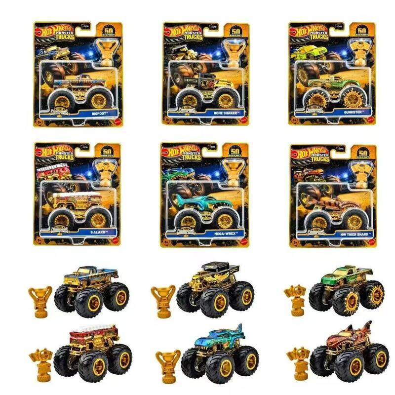 Hot Wheels Wild Bigfoot Monster Truck Bonecrusher Battle Cat Tiger Shark Off-Road Vehicle Children's Toy Car Jdv96