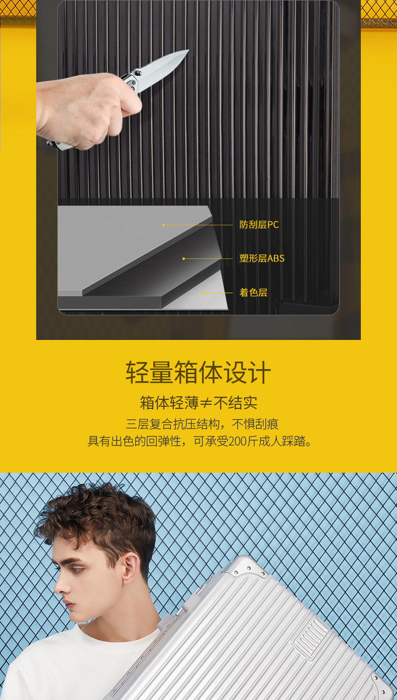 花花公子 品质行李箱 18寸 图2
