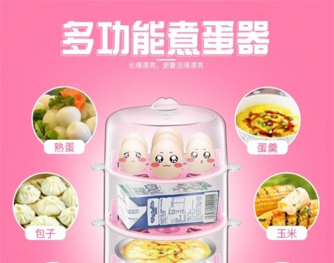 nồi lẩu điện mini Trứng điện đôi inox đa chức năng tự động tắt trứng hấp trứng trứng máy tart trứng - Nồi trứng máy hấp mini