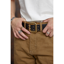 OBBI GOOD LABEL super heavy brass head double buckle mens belt agent spot