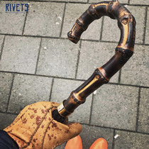 FOX UMBRELLAS hundred years old British smoked bamboo joint steel bone autumn satin long handle umbrella GT16