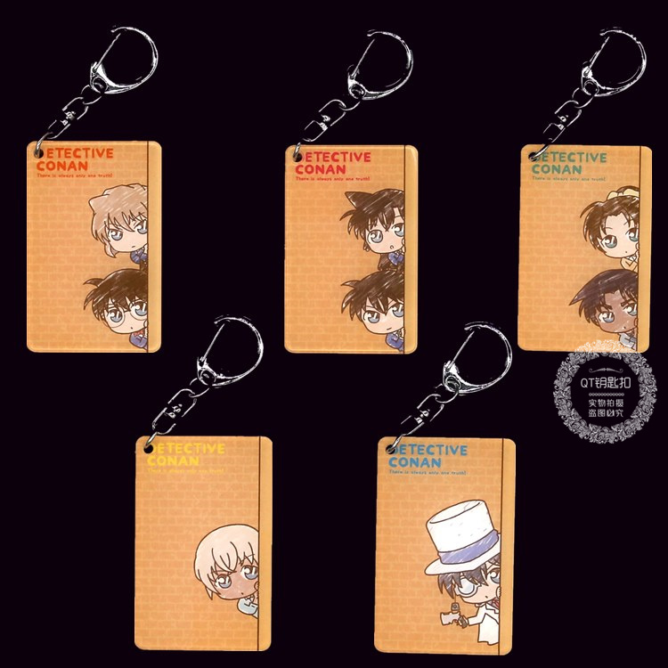 Name Detective Conan New LankKidd Grey Original Mourning room overdraft Department tracking Double-sided acrylic Key Buckle Pendant