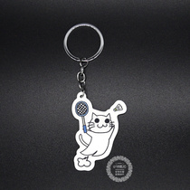 Q version cute cat playing badminton couple children double-sided badminton acrylic keychain pendant