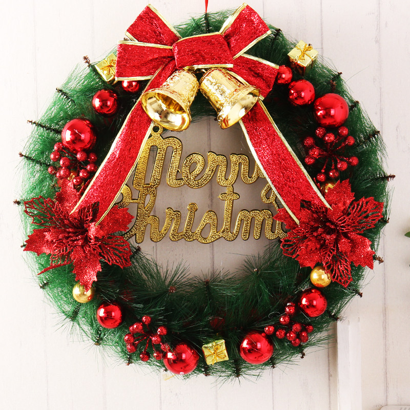 Christmas Decorations Floral Rings 30cm40cm50cm Christmas Hanging Accessories Mall Hotel Christmas Arrangement Decorations