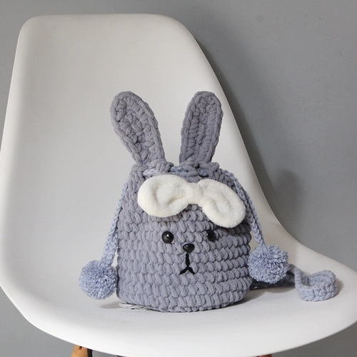 Вязаная сумка ручной работы, набор материалов, кролик для друга, DIY, сумка для подружек, подарок для девушки