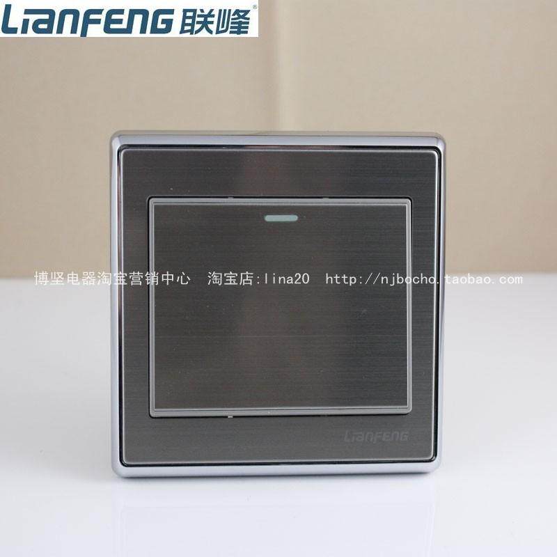 Lianfeng switch Lianhua 86 one open single control 304 stainless steel wire drawing panel silver gray 1 open single control switch
