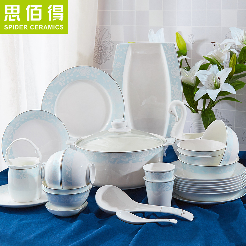 Think hk to ipads porcelain tableware dishes suit bulk, Korean dish bowl of diy and tie - in combination of household tableware suit