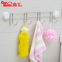 Garbo vacuum suction cup adhesive hook rack stainless steel adhesive hook row hook kitchen bathroom rack sticky hook