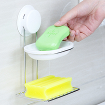 Garbo suction cup Wall double stainless steel rack bathroom soap box creative kitchen toilet drain soap box