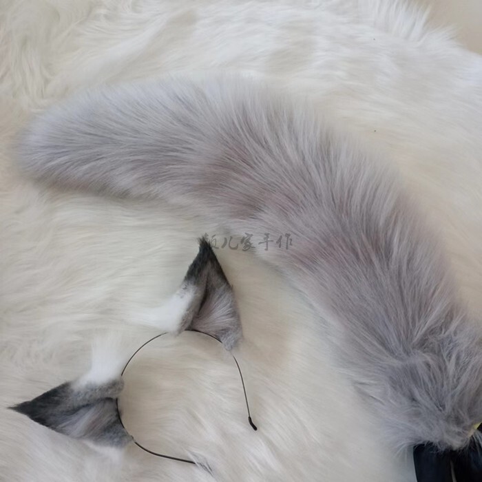 Handmade Animal Ears Arknights Wasteland Lapland Cos Ears Tail Wolf Ears Fox Ears Kc Headwear Gradient
