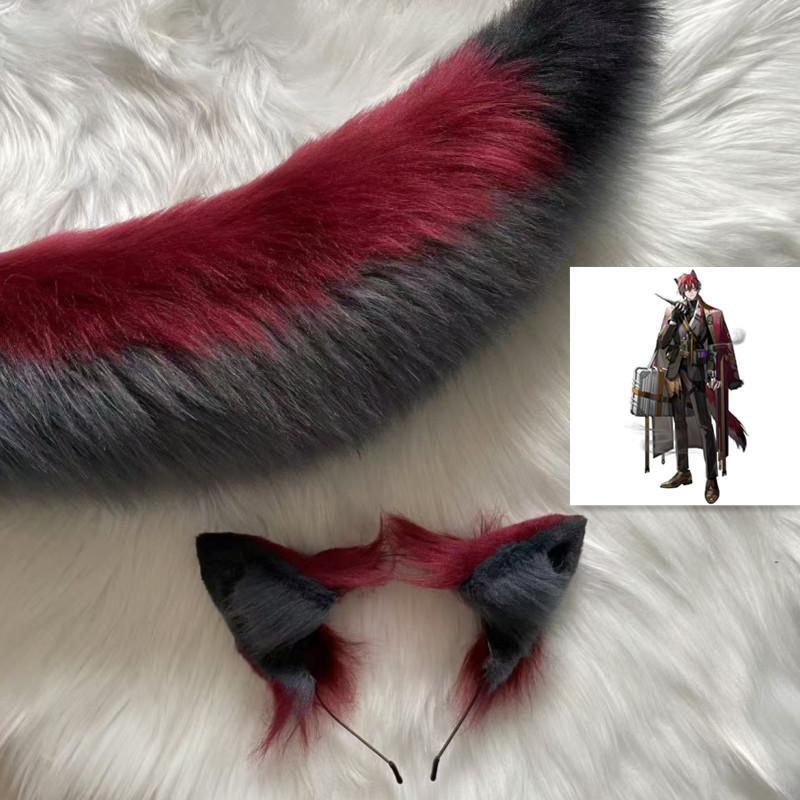 Animal Ears Handmade Arknights Asukaald Mitari Cos Ear Headdress Wolf Ear Fox Ear Tail Props