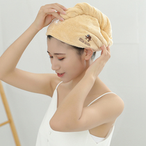 Dry hair cap female super absorbent quick-drying thickened 2021 new shower cap cute solid color wrap hair towel