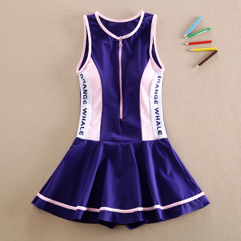 Children's princess swimsuit one-piece 2021 new 13 girl skirt style flat corner swimsuit 15 CUHK Scout swimsuit