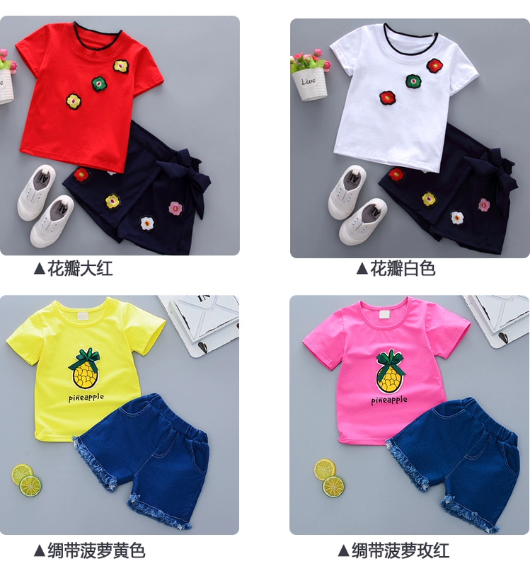 Váy bé gái mùa hè 2018 mới phù hợp với thời trang nữ bé mùa hè hai mảnh set đồ 0-2-3 tuổi phiên bản Hàn Quốc cho bé thủy triều 5