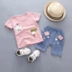 Váy bé gái mùa hè 2018 mới phù hợp với thời trang nữ bé mùa hè hai mảnh set đồ 0-2-3 tuổi phiên bản Hàn Quốc cho bé thủy triều 5 thời trang trẻ em