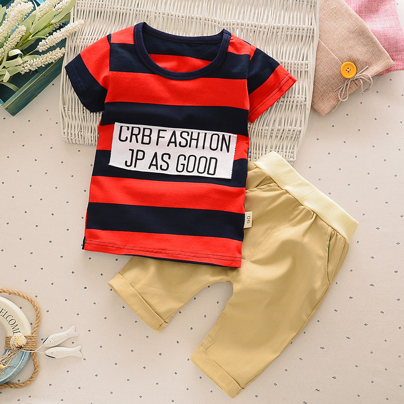 Trẻ sơ sinh trẻ em mùa hè phù hợp với nữ Quần short ngắn tay hai mảnh quần áo trẻ em mùa hè nam 3 tuổi quần áo trẻ em 5 tuổi bộ nỉ nhung bé gái