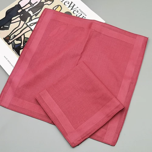 Красный хлопковый мягкий носовой платок, хлопковое полотенце от пота, шарф