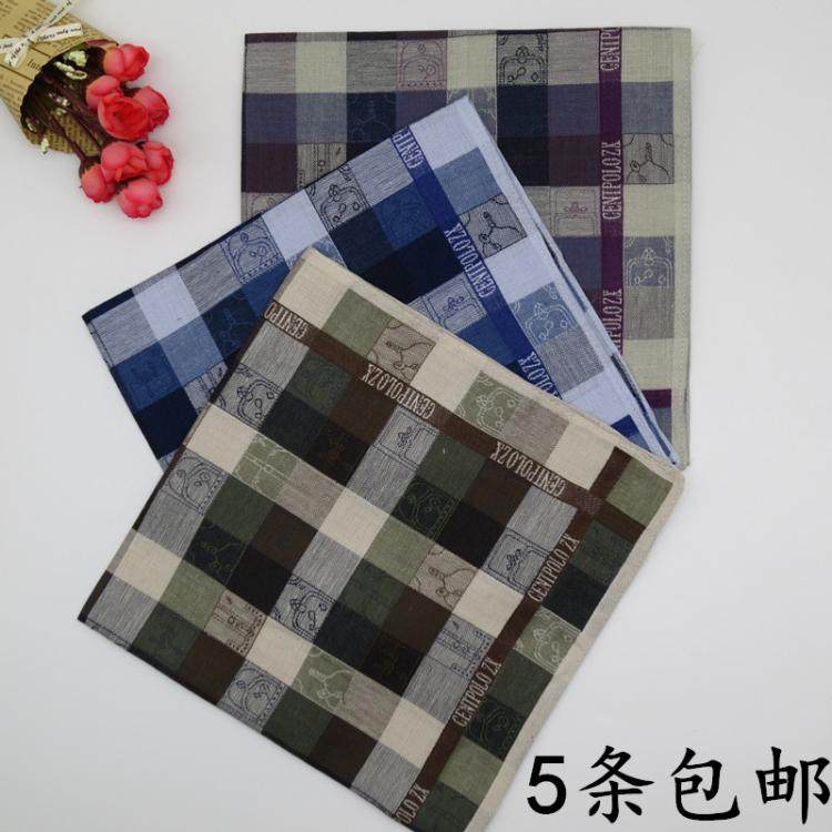 5 men's and women's cotton handkerchiefs are soft and sweat-absorbing, thick and dense, and 60 handkerchiefs are jacquard for the elderly