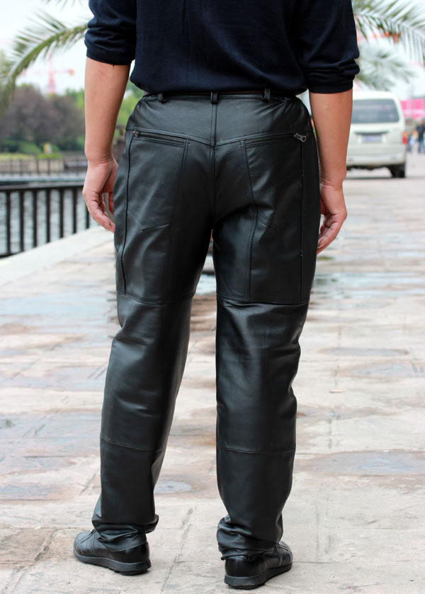 Pantalon cuir homme droit pour hiver - Ref 1478803 Image 6
