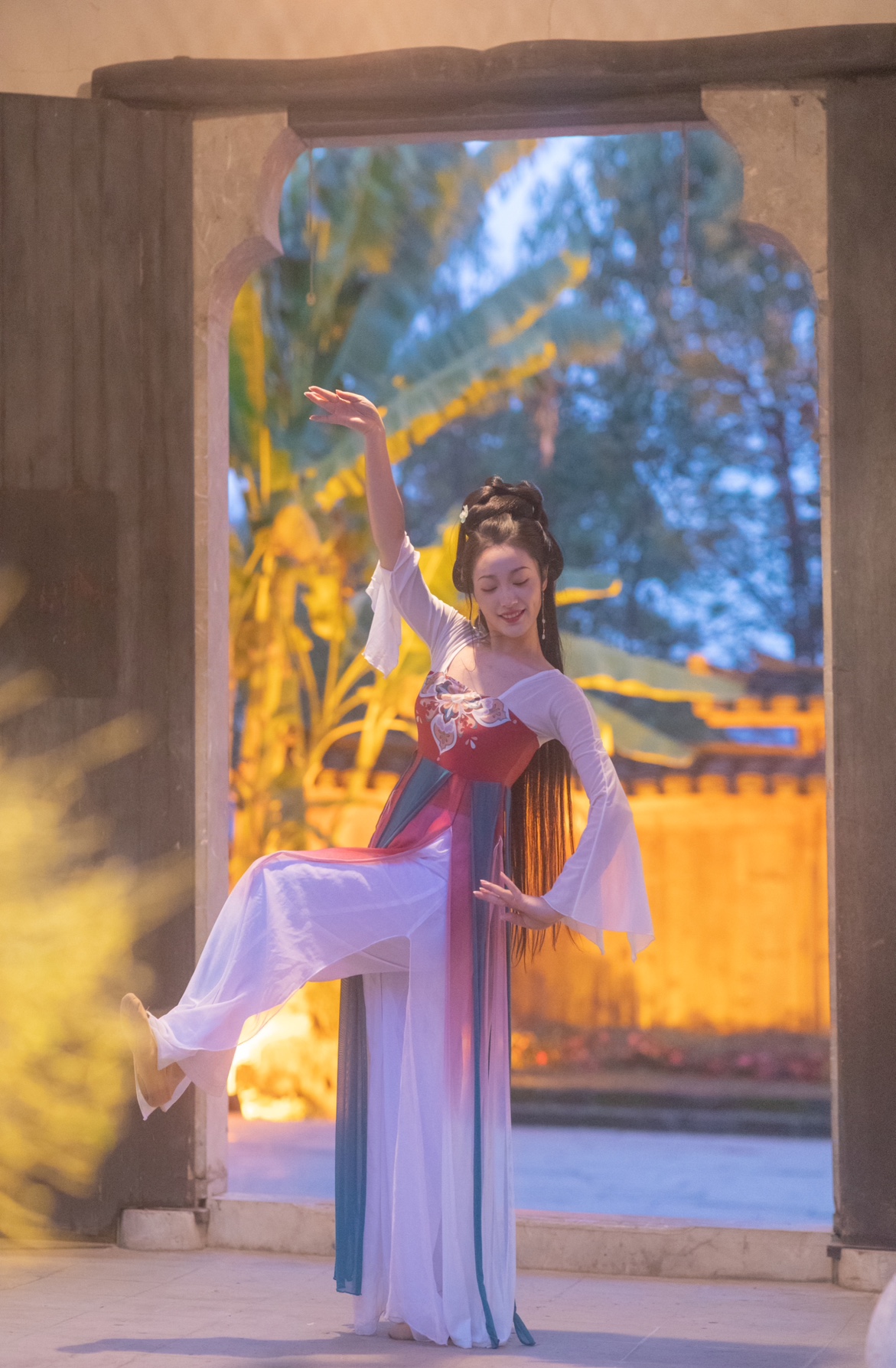 Broken code clearance non-refundable non-exchange Luoshen original national style classical dance costume (Bandit) stretch mesh dress