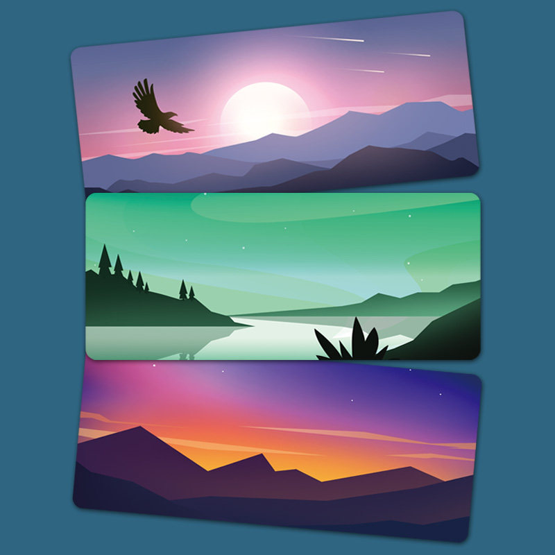 Supersize minimalist landscape landscape illustrations Slip Rat Mat Thickened lock edge Waterproof Game Office Keyboard Table mat Custom