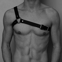 European and American leather chest braces decoration 100 lap punk bunch chest with bar nightclub Sexy stage accessories