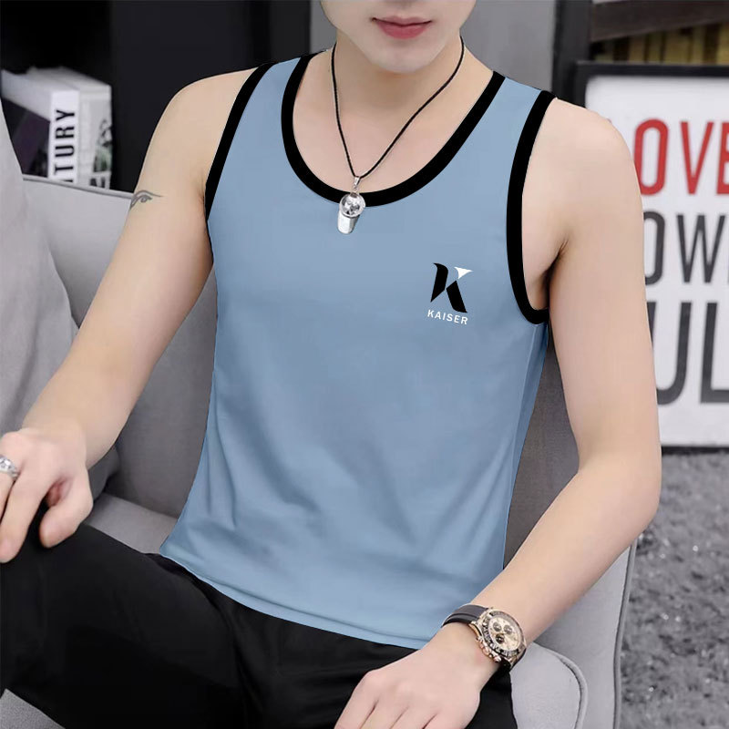 Men's Summer Tank Top, Slim Fit, Large Size, Versatile, Short-Sleeved, Printed Casual Top for Young Men Men's Summer Tank Top, Slim Fit, Large Size, Versatile, Short-Sleeved, Printed Casual Top for Young Men