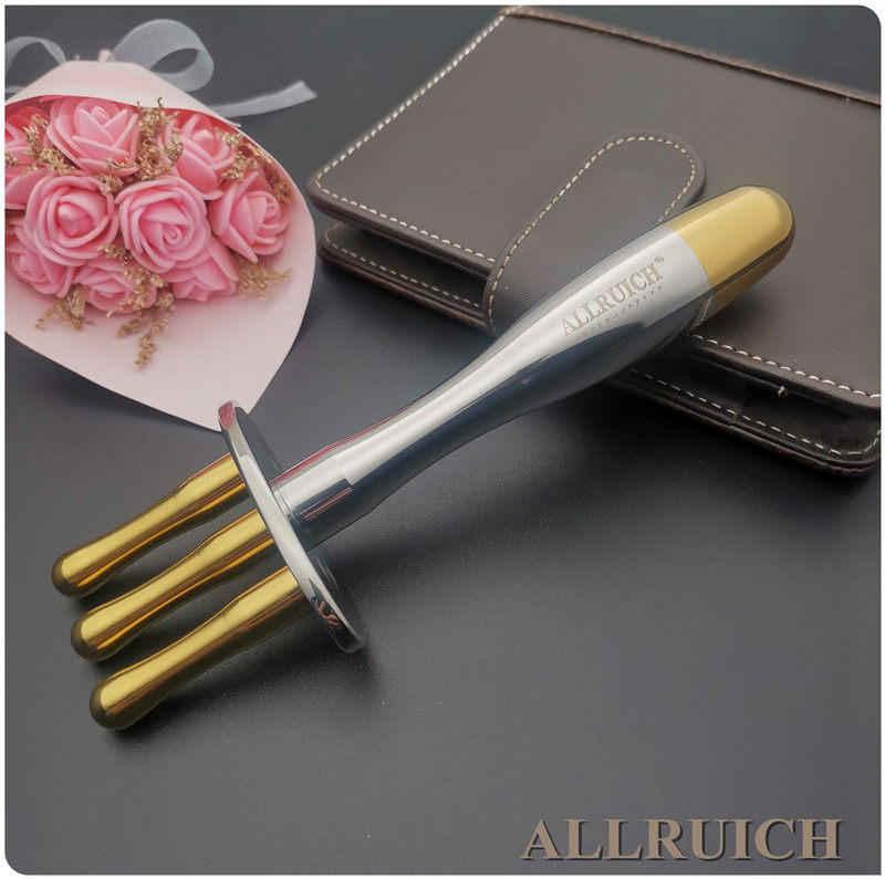ALLRUICH magnetic fork Magnetic point meridian vibrator acid discharge rod Beauty magnetic therapy Titanium alloy magnetic meaning two or three prongs