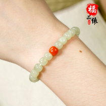 Natural and field jade bracelet bracelet bracelet old shaped bead fit Sichuan South red 100 hitch a little fresh and ancient wind lady
